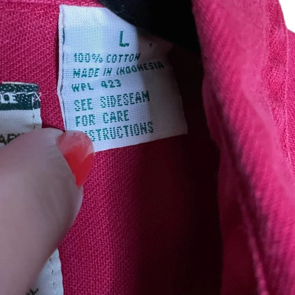 LEVI's Men's VINTAGE Red Button-Up Thick 100% Cotton Fabric Size Large - Picture 9 of 11